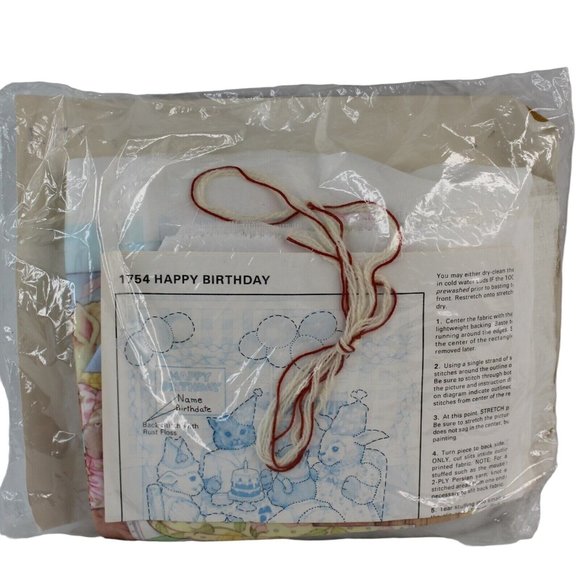 Vintage 1981 The Creative Circle Happy Birthday Embroidery Kit - Personalized - Picture 3 of 5
